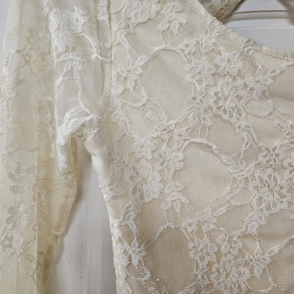 ASOS NWT women's size 4 mini bodycon off white lace overlay dress - Picture 5 of 5